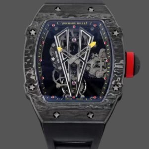 Replica RM 27-03 Rafael Nadal Black Tourbillon Black Rubber Strap