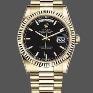 Rolex Day Date 118238 Black Dial Stainless Steel 36mm Mens Replica Watch