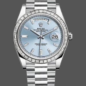 Rolex Day-Date 228396TBR Ice Blue Diamond Dial Diamond Bezel 40mm Mens Replica Watch