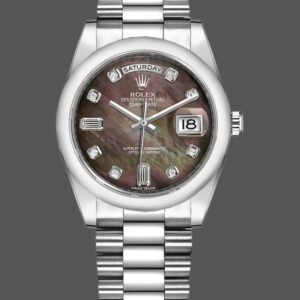 Rolex Day Date 118206 Mother of Pearl Black Dial 36mm Unisex Replica Watch